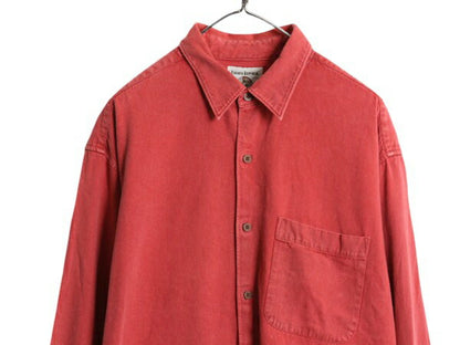 80s 90s バナナリパブリック コットン 長袖 シャツ メンズ  L / ヴィンテージ BANANA REPUBLIC Safari&Travel ヘビーウェイト ポケット付き