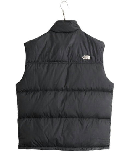 ノースフェイス ヌプシ ダウン ベスト メンズ L / The North face アウトドア NUPTSE 700フィル フルジップ 重ね着 前開き ワンポイント 黒