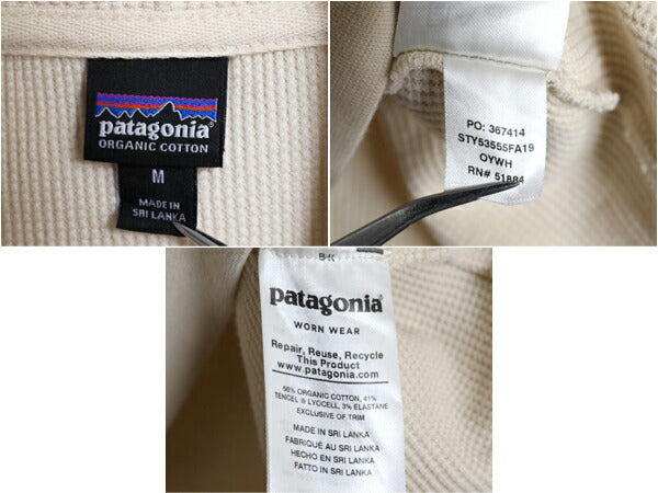 19年製 パタゴニア タートルネック サーマル 長袖 Tシャツ レディース M / Patagonia 無地 ロンT ワッフル カットソー インナー ストレッチ