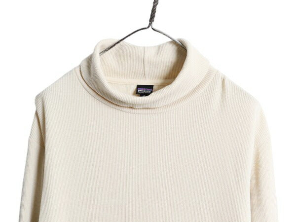 19年製 パタゴニア タートルネック サーマル 長袖 Tシャツ レディース M / Patagonia 無地 ロンT ワッフル カットソー インナー ストレッチ
