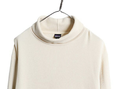 19年製 パタゴニア タートルネック サーマル 長袖 Tシャツ レディース M / Patagonia 無地 ロンT ワッフル カットソー インナー ストレッチ