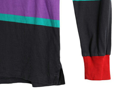 90s ポロ ラルフローレン タートルネック ボーダー 長袖 Tシャツ メンズ XL / 90年代 オールド スムース 素材 ワンポイント マルチカラー