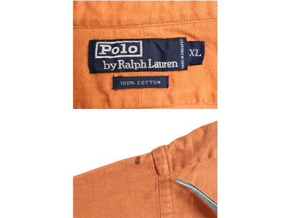 90s ポロ ラルフローレン 長袖 シャツ メンズ XL 古着 90年代 オールド 長袖シャツ ポケット付き ヘビーウェイト 大きいサイズ ポニー無し