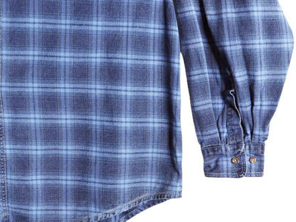 80s USA製 エルエルビーン チェック 長袖 ボタンダウン シャツ メンズ XL / ヴィンテージ LLBean コットン キャンバス ダック 大きいサイズ
