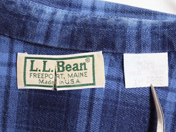 80s USA製 エルエルビーン チェック 長袖 ボタンダウン シャツ メンズ XL / ヴィンテージ LLBean コットン キャンバス ダック 大きいサイズ