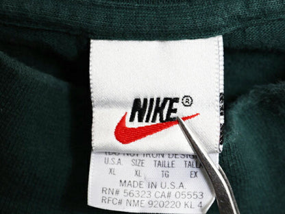 90s USA製 ナイキ モックネック 長袖 Tシャツ メンズ XL 古着 90年代 オールド ロンT スウッシュ ハイネック ヘビーウェイト ワンポイント
