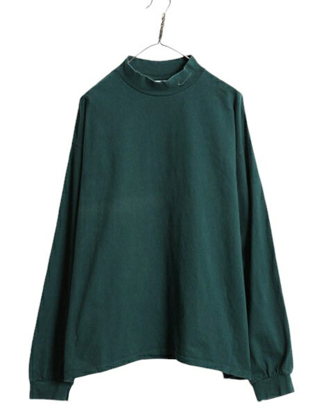90s USA製 ナイキ モックネック 長袖 Tシャツ メンズ XL 古着 90年代 オールド ロンT スウッシュ ハイネック ヘビーウェイト ワンポイント