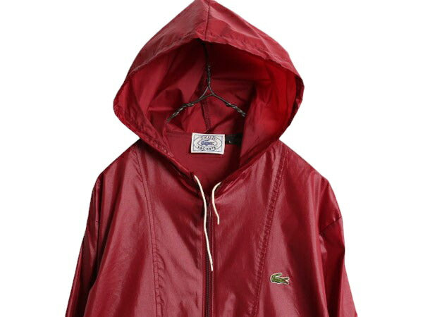 70s 80s ラコステ ナイロン アノラック フード パーカー ジャケット メンズ L / 古着 70年代 80年代 ヴィンテージ IZOD LACOSTE パッカブル
