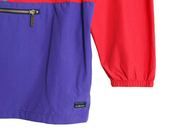 90s エルエルビーン ナイロン アノラック パーカー ジャケット キッズ XL メンズ M 程 古着 90年代 オールド LLBEAN ハーフジップ ブルゾン