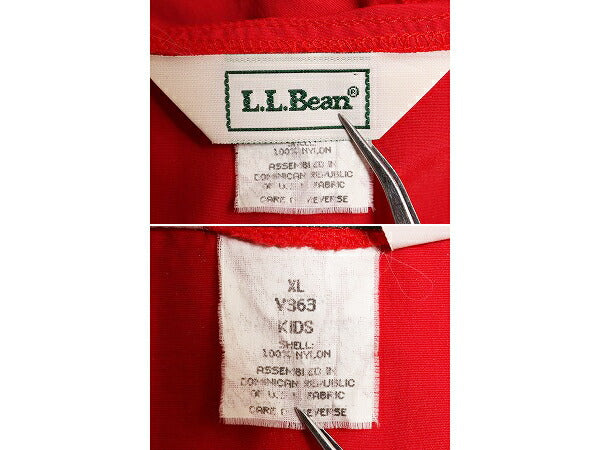 90s エルエルビーン ナイロン アノラック パーカー ジャケット キッズ XL メンズ M 程 古着 90年代 オールド LLBEAN ハーフジップ ブルゾン
