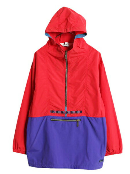 90s エルエルビーン ナイロン アノラック パーカー ジャケット キッズ XL メンズ M 程 古着 90年代 オールド LLBEAN ハーフジップ ブルゾン