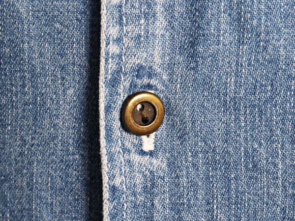 90s OLD GAP 長袖 デニム シャツ メンズ L 古着 オールド ギャップ 長袖シャツ ヘビーウェイト ワーク コットン 無地 ポケット付き 紺タグ