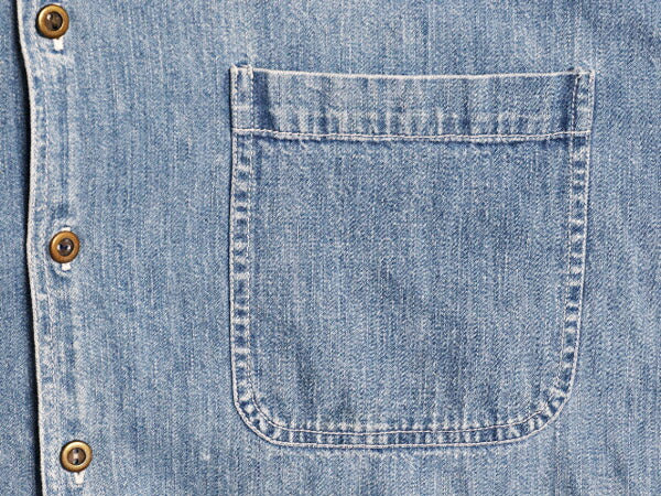 90s OLD GAP 長袖 デニム シャツ メンズ L 古着 オールド ギャップ 長袖シャツ ヘビーウェイト ワーク コットン 無地 ポケット付き 紺タグ
