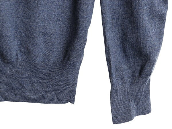 ブルックスブラザーズ ハーフジップ サクソン ウール ニット セーター メンズ XL Brooks Brothers ハイネック 大きいサイズ ハイゲージ 青