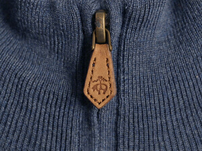 ブルックスブラザーズ ハーフジップ サクソン ウール ニット セーター メンズ XL Brooks Brothers ハイネック 大きいサイズ ハイゲージ 青