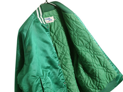 80s USA製 セルティックス ナイロン サテン スタジャン メンズ M / ヴィンテージ NBA オフィシャル 中綿 キルティング ライナー ジャンパー
