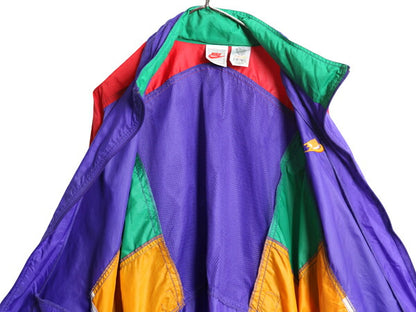 90s ナイキ フルジップ ナイロン ジャケット メンズ XL / 初期 銀タグ オールド 大きいサイズ スウッシュ ウインドブレーカー ジャンパー