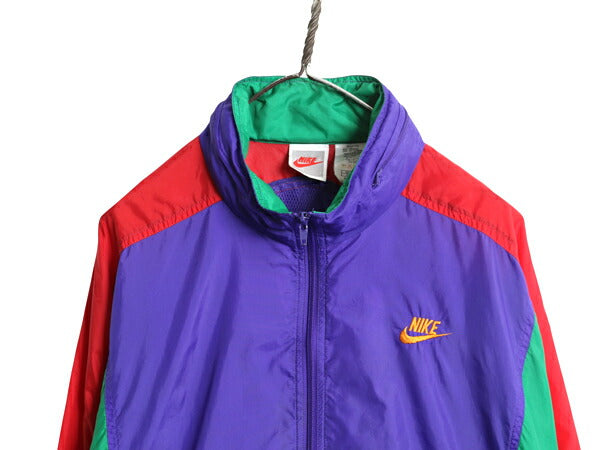 90s ナイキ フルジップ ナイロン ジャケット メンズ XL / 初期 銀タグ オールド 大きいサイズ スウッシュ ウインドブレーカー ジャンパー