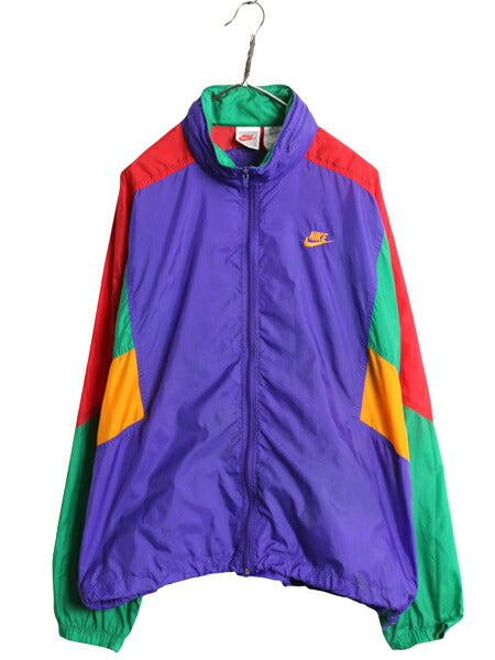 90s ナイキ フルジップ ナイロン ジャケット メンズ XL / 初期 銀タグ オールド 大きいサイズ スウッシュ ウインドブレーカー ジャンパー