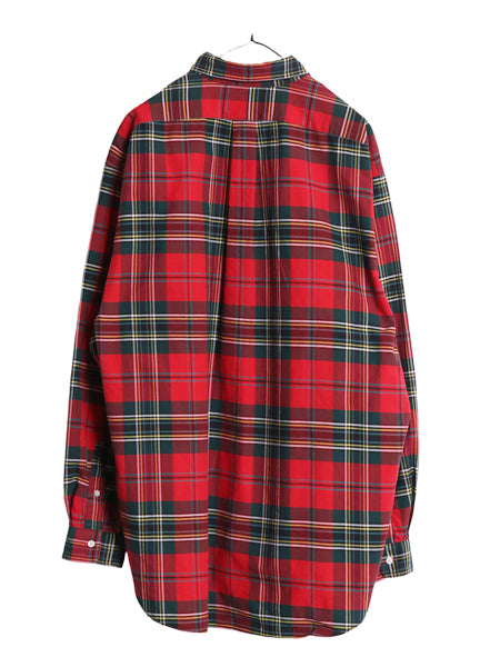 90s ラルフローレン チェック 長袖 ボタンダウン シャツ メンズ XL / オールド ポロ オックスフォード ポニー ワンポイント 大きいサイズ