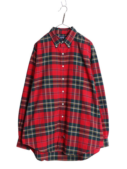 90s ラルフローレン チェック 長袖 ボタンダウン シャツ メンズ XL / オールド ポロ オックスフォード ポニー ワンポイント 大きいサイズ