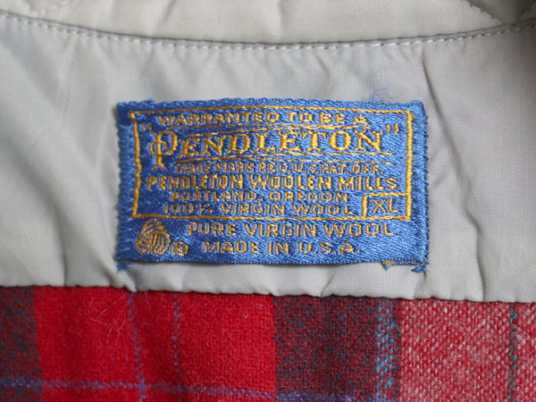 70s USA製 ペンドルトン チェック 長袖 ウール シャツ メンズ XL / 古着 ヴィンテージ 長袖シャツ マルチカラー ポケット付き 大きいサイズ