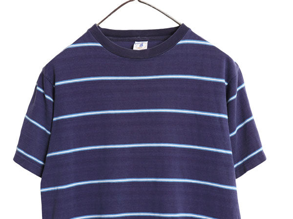 70s 80s SCENES ボーダー 半袖 Tシャツ メンズ レディース S 程 古着 ヴィンテージ サーフ シングルステッチ 100% コットン ヘビーウェイト