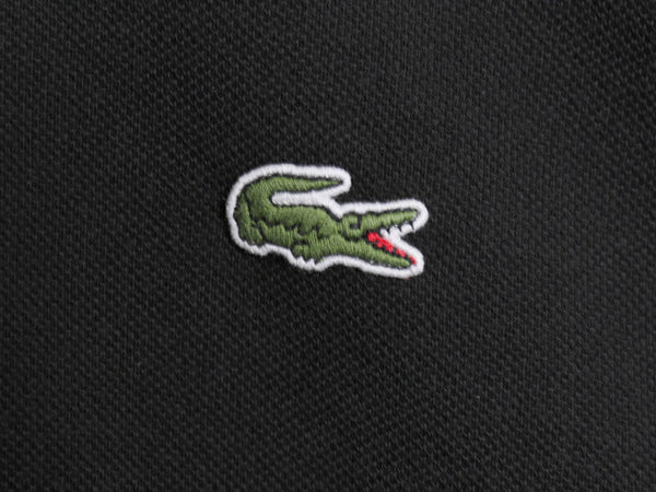 フランス 企画 ラコステ 鹿の子 半袖 ポロシャツ 6 メンズ XL / 半袖シャツ ワンポイント ボックス コットン カットソー 大きいサイズ 黒