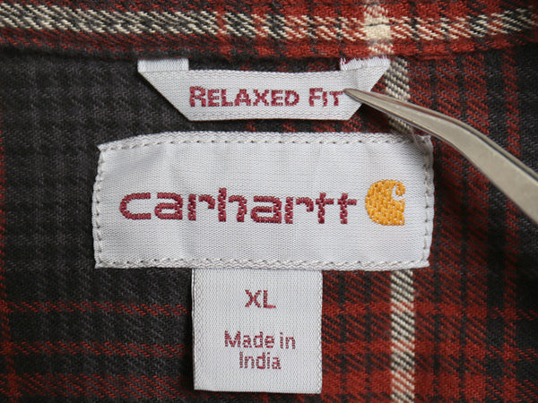 US企画 カーハート チェック 長袖 フランネル ボタンダウン シャツ メンズ XL / 古着 ネルシャツ ワーク ミドルウェイト 廃盤 大きいサイズ