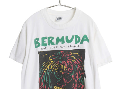 90s USA製 ラスタ アート イラスト 両面 プリント Tシャツ メンズ M / オールド グラフィック バンド シングルステッチ ヘビーウェイト 白