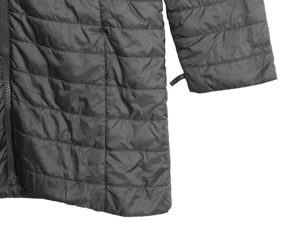パタゴニア 中綿 キルティング ナイロン ロング コート レディース M 13年製 アウトドア ライナー ジャケット フルジップ ジャンパー 濃灰