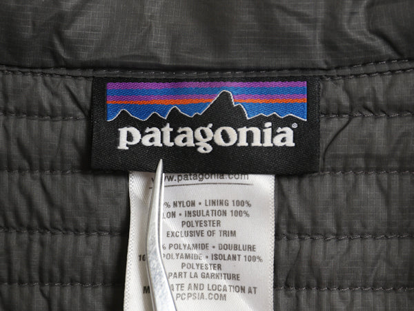 パタゴニア 中綿 キルティング ナイロン ロング コート レディース M 13年製 アウトドア ライナー ジャケット フルジップ ジャンパー 濃灰