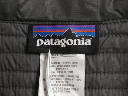 パタゴニア 中綿 キルティング ナイロン ロング コート レディース M 13年製 アウトドア ライナー ジャケット フルジップ ジャンパー 濃灰