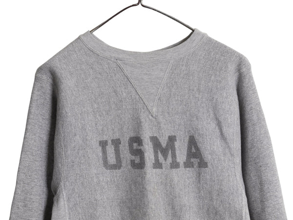 80s ★ チャンピオン リバースウィーブ USMA プリント スウェット トレーナー メンズ S ヴィンテージ USA製 軍物 ミリタリー 前V 染込み 灰