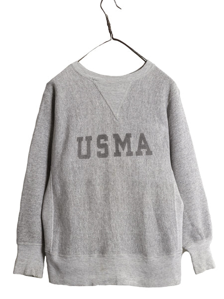 80s ★ チャンピオン リバースウィーブ USMA プリント スウェット トレーナー メンズ S ヴィンテージ USA製 軍物 ミリタリー 前V 染込み 灰