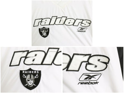 00s レイダース ナイロン ジャケット メンズ L / オールド NFL オフィシャル リーボック アメフト プルオーバー ウォームアップ ジャンパー