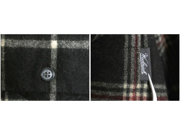 デッドストック ウールリッチ チェック 長袖 シャツ メンズ XL 新品 ウール 長袖シャツ ポケット付き カジュアル シンプル 大きいサイズ 黒