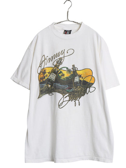 90s ジミー バフェット ツアー 両面 イラスト プリント Tシャツ メンズ XL / オールド バンド ロック コロナ ビール GIANT 白 大きいサイズ