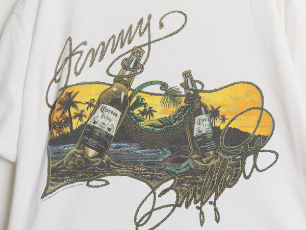 90s ジミー バフェット ツアー 両面 イラスト プリント Tシャツ メンズ XL / オールド バンド ロック コロナ ビール GIANT 白 大きいサイズ