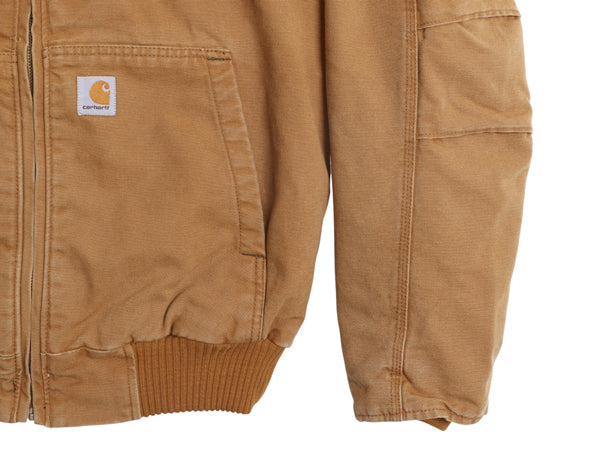 US企画 カーハート フルスイング アームストロング アクティブ ジャケット メンズ M / ダック パーカー フリース ライナー付き ワーク 茶