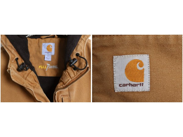 US企画 カーハート フルスイング アームストロング アクティブ ジャケット メンズ M / ダック パーカー フリース ライナー付き ワーク 茶