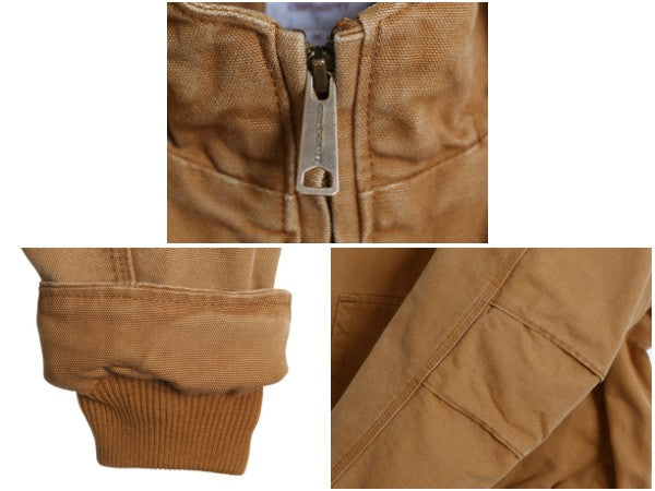 US企画 カーハート フルスイング アームストロング アクティブ ジャケット メンズ M / ダック パーカー フリース ライナー付き ワーク 茶