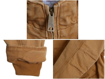 US企画 カーハート フルスイング アームストロング アクティブ ジャケット メンズ M / ダック パーカー フリース ライナー付き ワーク 茶