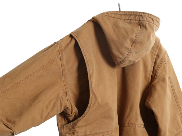 US企画 カーハート フルスイング アームストロング アクティブ ジャケット メンズ M / ダック パーカー フリース ライナー付き ワーク 茶