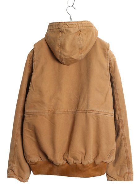 US企画 カーハート フルスイング アームストロング アクティブ ジャケット メンズ M / ダック パーカー フリース ライナー付き ワーク 茶