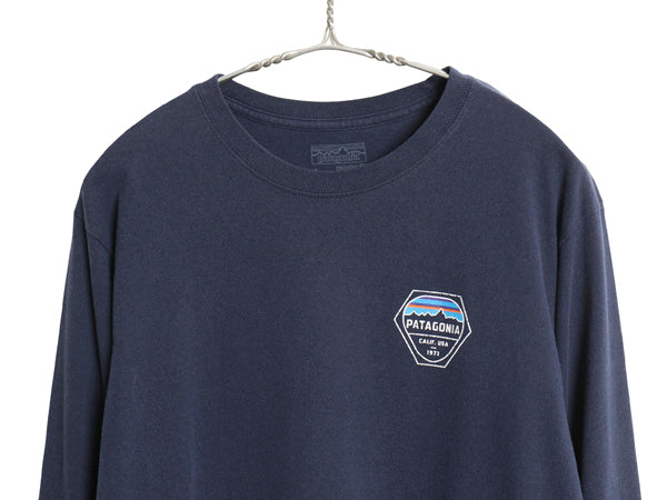 パタゴニア 両面 プリント 長袖 Tシャツ メンズ L / 17年製 アウトドア ロンT ロングスリーブ グラフィック バックプリント カットソー 紺