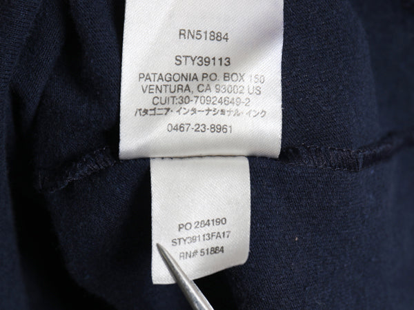 パタゴニア 両面 プリント 長袖 Tシャツ メンズ L / 17年製 アウトドア ロンT ロングスリーブ グラフィック バックプリント カットソー 紺
