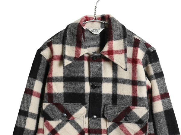 70s USA製 ウールリッチ CPO ウール シャツ ジャケット メンズ L 程/ ヴィンテージ チェック 4ポケット ブルゾン ボックス ヘビーウェイト