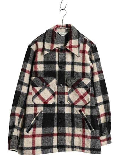 70s USA製 ウールリッチ CPO ウール シャツ ジャケット メンズ L 程/ ヴィンテージ チェック 4ポケット ブルゾン ボックス ヘビーウェイト