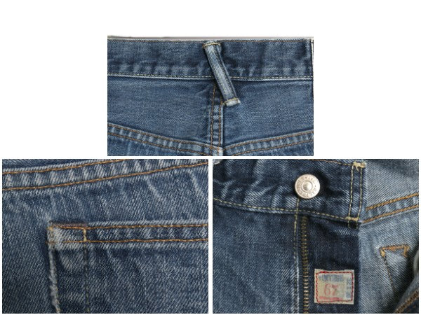 ポロ ラルフローレン デニム パンツ メンズ 32 30 / ヴィンテージ 加工 モデル ジーンズ ジーパン ストレート ヒゲ アタリ ハチノス 濃紺